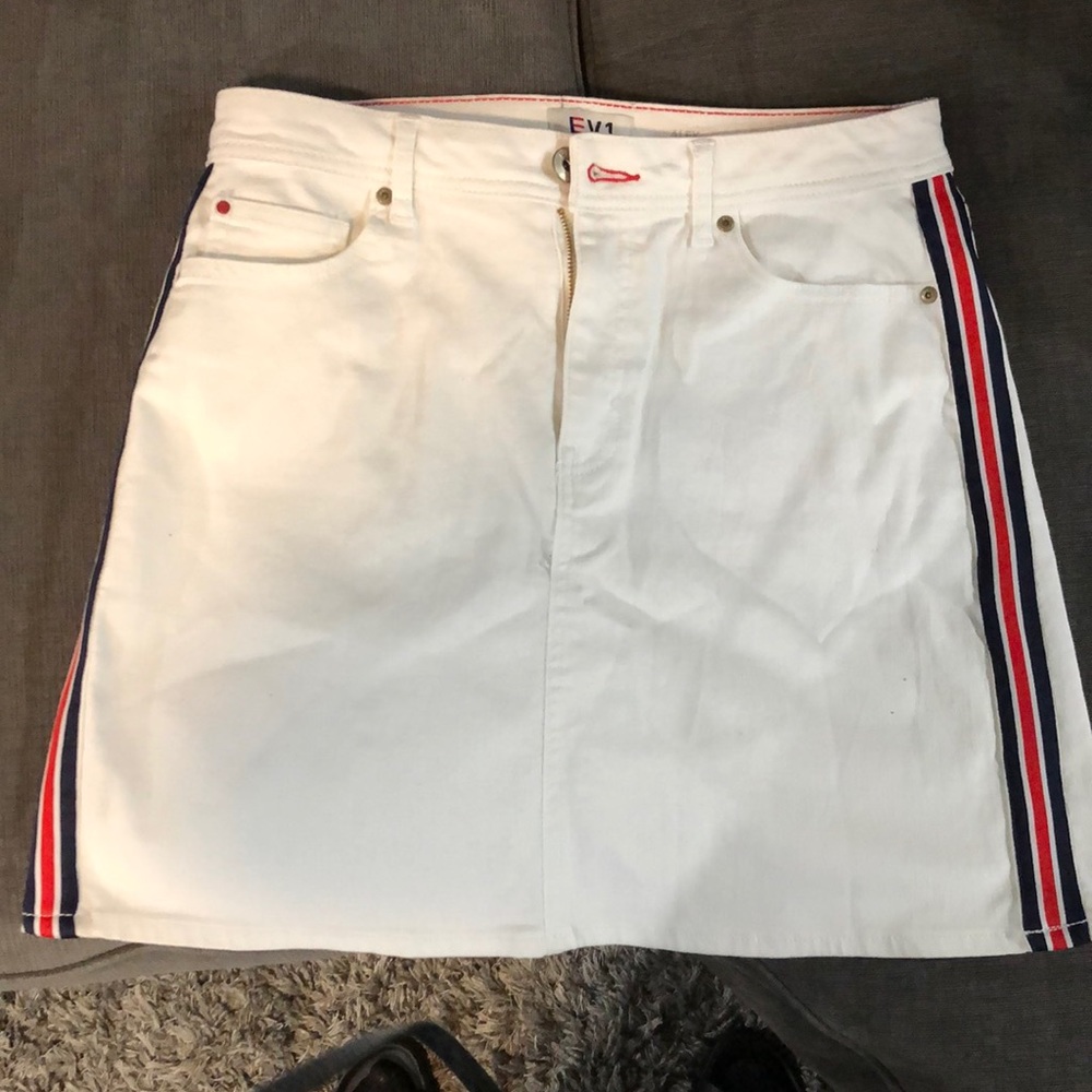 EV1 White Denim Skirt